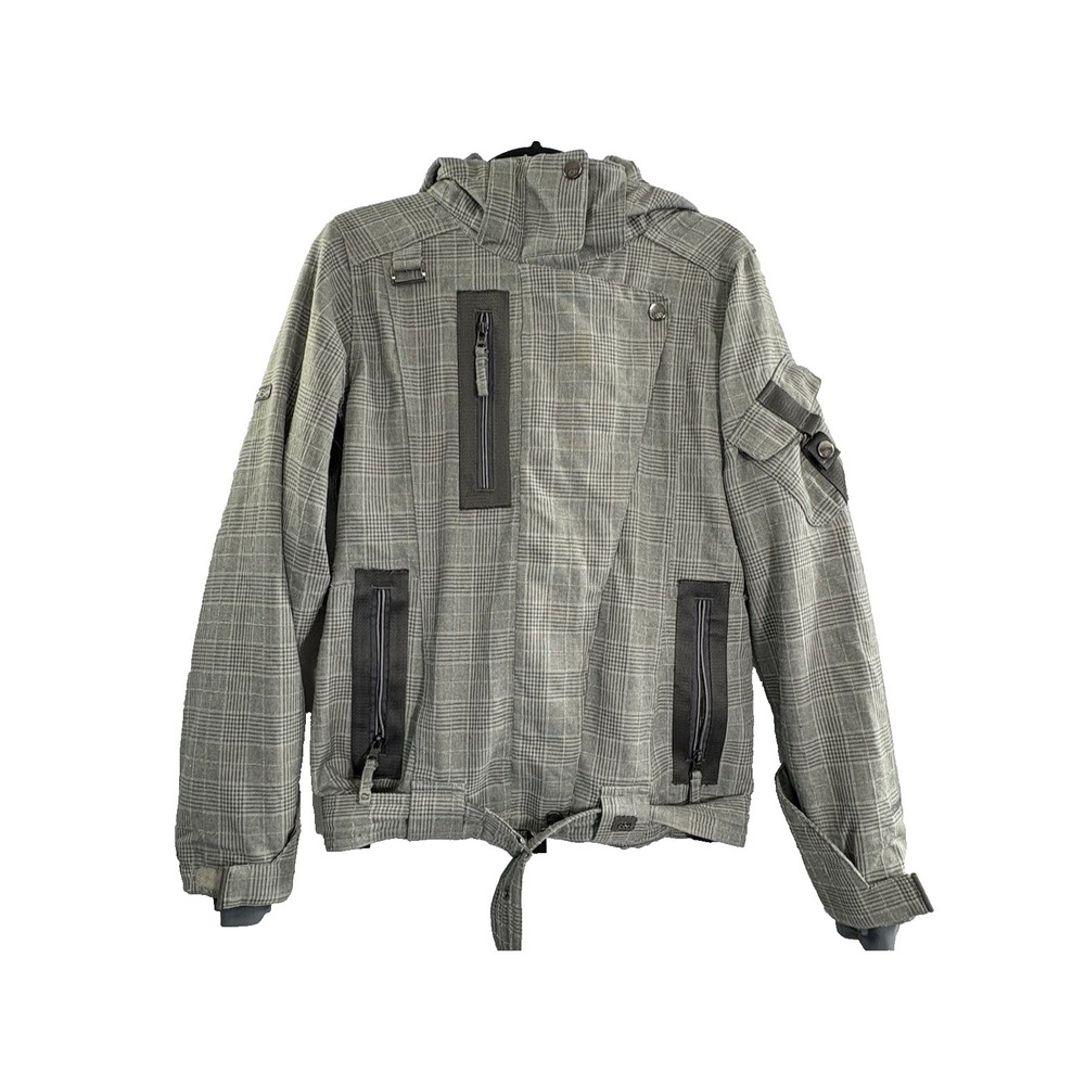 686 SMARTY Women Checker 3 in 1 Snowboard‎ Removeable Lining Coat Sz S Gray C-50